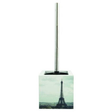 Escobillero con soporte de MDF y acero inoxidable Torre Eiffel MSV