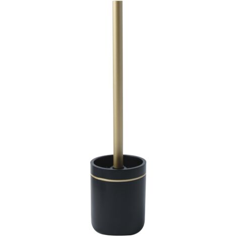Escobillero con soporte de poliresina BLY Black & Gold Spirella