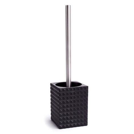 Escobillero con soporte de Poyresine KUBIK Negro MSV