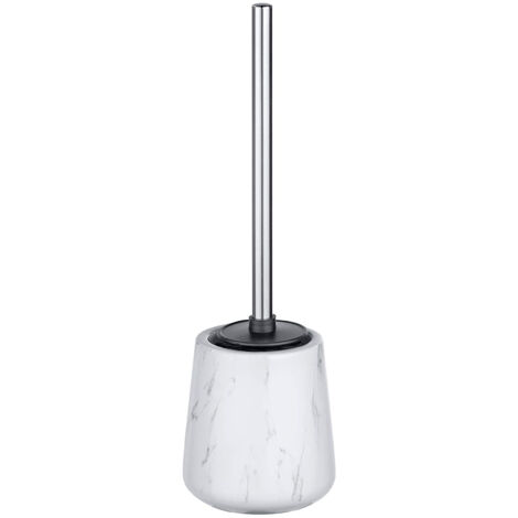 Escobillero de baño MSV "Adrada" de ceramica en color blanco Ø12 x 39 cm