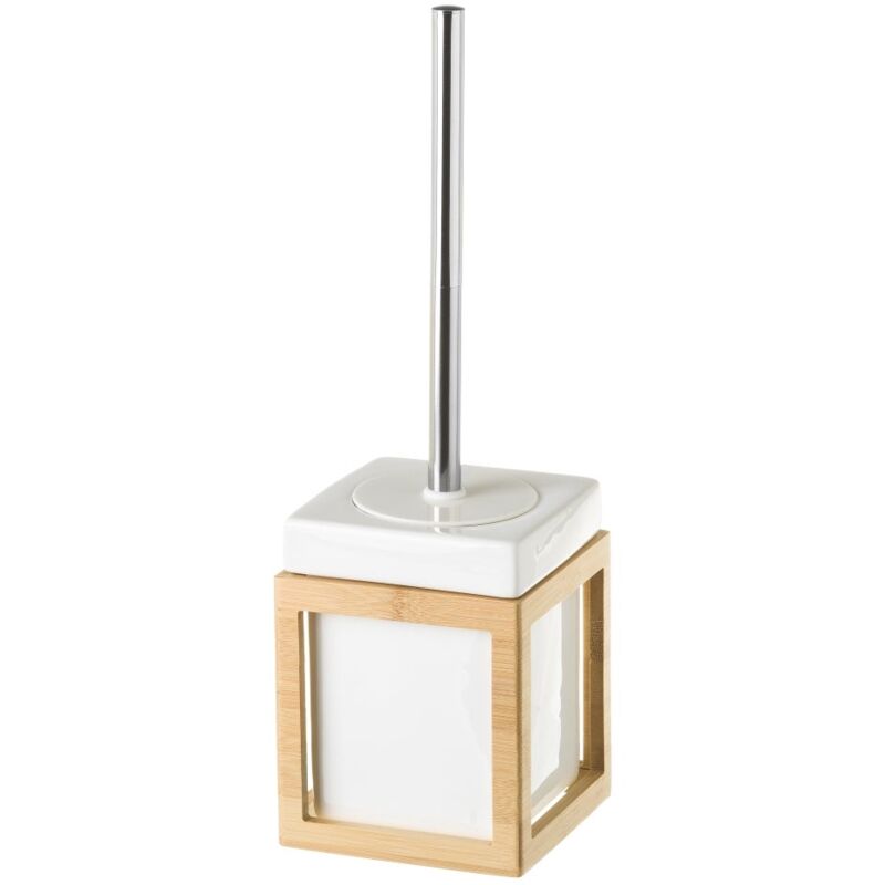 

Escobillero de blanca de bambú de cerámica nórdica de Ø 10x32 cm