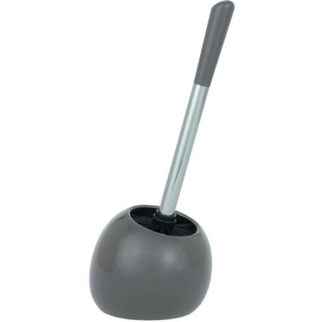 Escobillero de cerámica Polaris, color negro, reemplazable, 19 x 34,6 x 14,6 cm, gris