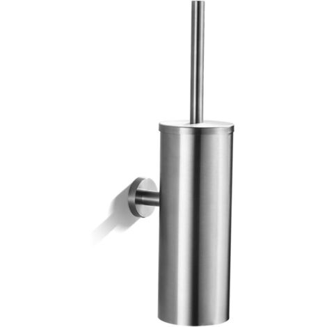 Escobillero de pared con soporte para baño en acero inoxidable y níquel cepillado.