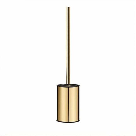 Escobillero de pared dorado, acero inoxidable 304, redondo, para baño (dorado)