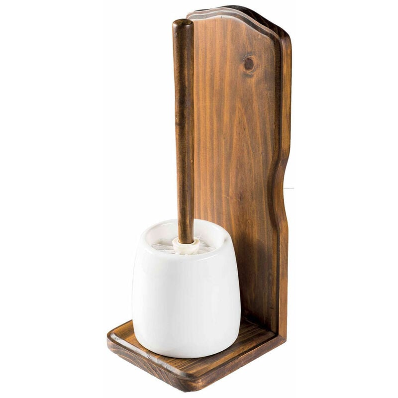 

Escobillero de pie de madera antigua y cerámica estilo arte pobre mod. Mathilde