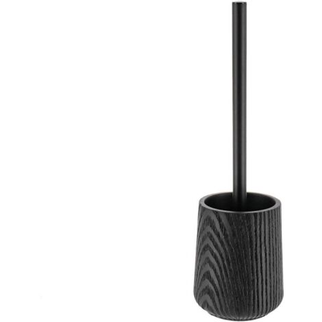 Escobillero de poliresina efecto madera - negro - Tendance