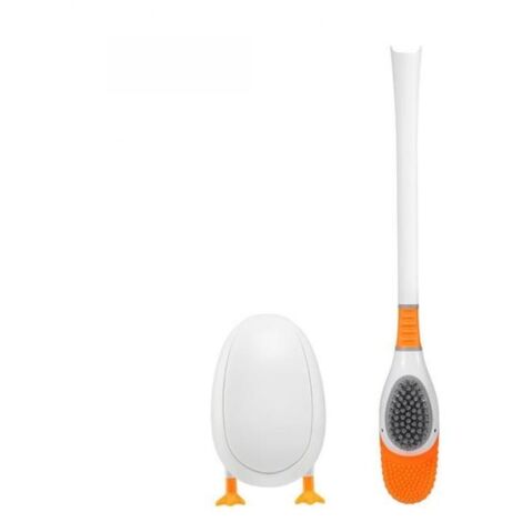 ESCOBILLERO DE SILICONA CON PORTA PATO BLANCO 2 EN 1