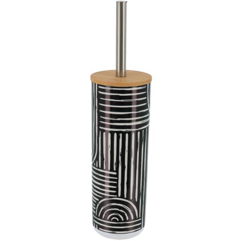 Escobillero estampado ps con tapa de bambú - vibraciones étnicas - Tendance
