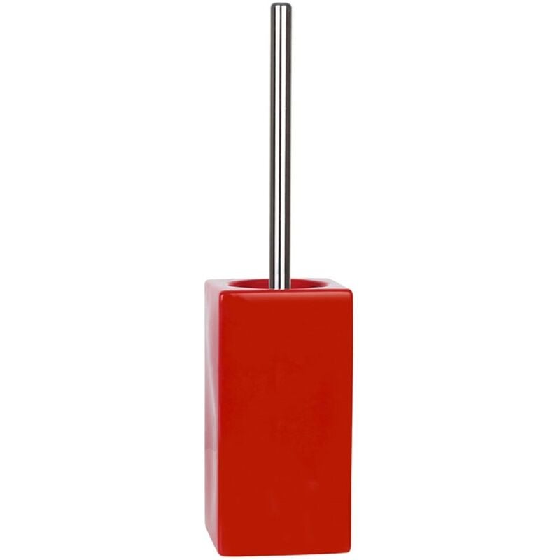 

Spirella - Escobillero 'Quadro' de gres en color rojo 11,5 x 45 cm
