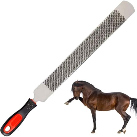 Escofina para cascos de 8 pulgadas, acero al carbono, doble cara con mango, cabeza redonda, herramienta para escofina para cascos, cuidado de cascos
