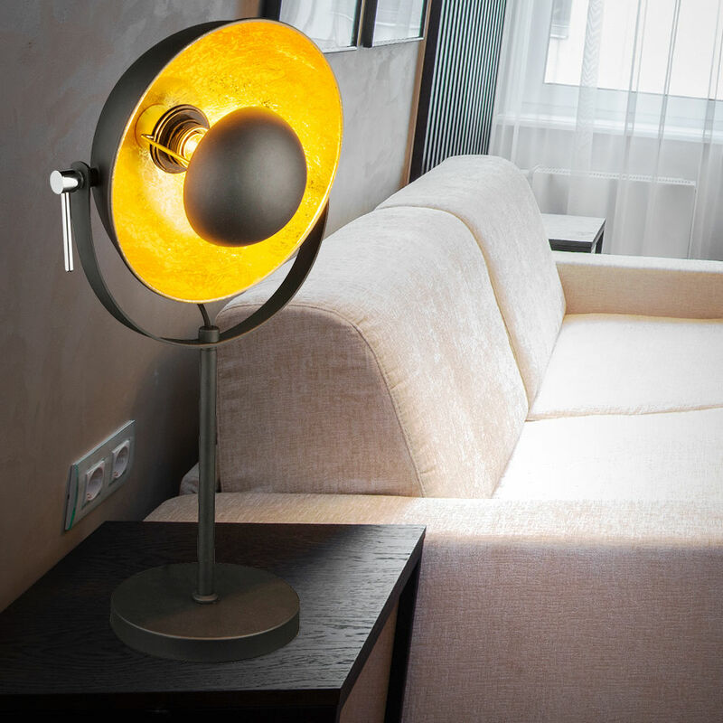 

Lámpara de mesa para escribir, lámpara de proyector con brillo para sala de estar, dorado, ajustable en un juego que incluye bombillas LED