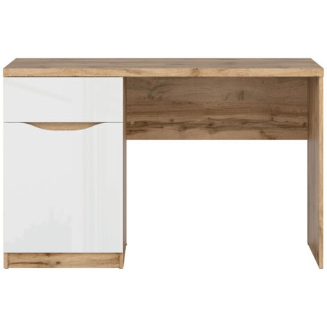 Escritorio 1 cajón 1 puerta June Blanco y Madera