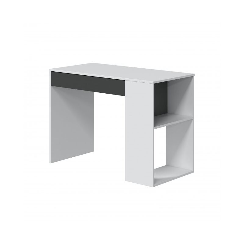 

Caesaroo - Escritorio 73x101 cm Blanco mate y gris antracita con un cajón | Blanco y gris antracita