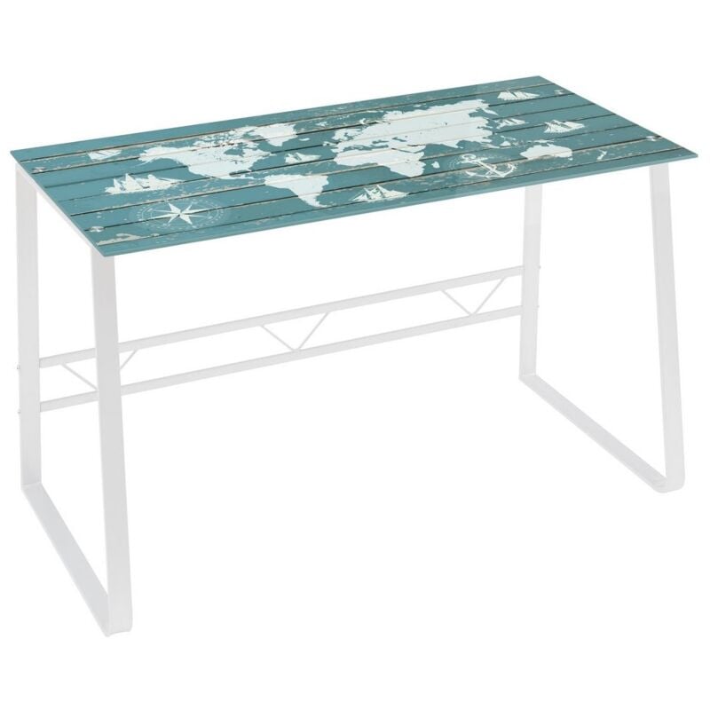 

Escritorio blanco de cristal moderno de 75x60x120 cm