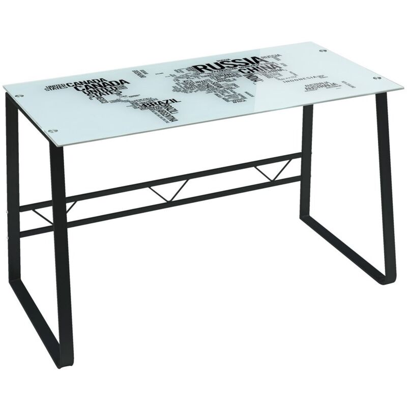 

Escritorio blanco de cristal vintage de 75x60x120 cm