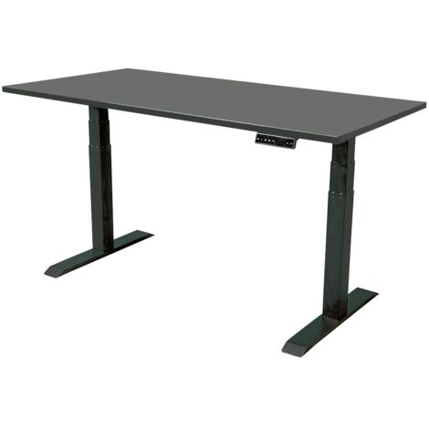 Escritorio Ajustable Dual Motor - 180x80 cm - Negro / Antracita