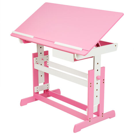 Pupitre infantil altura ajustableHOMCOM 80x49,5x105 cm rosa