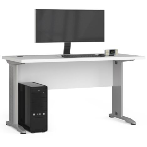 Escritorio AKORD BM135 Blanco 135 cm frente en color Blanco 135x60x76 cm