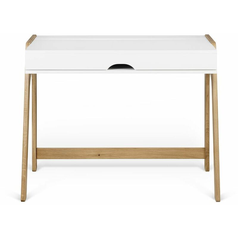

Temahome - Escritorio AURA roble natural y blanco, 94 x 53 x 76 - roble natural y blanco