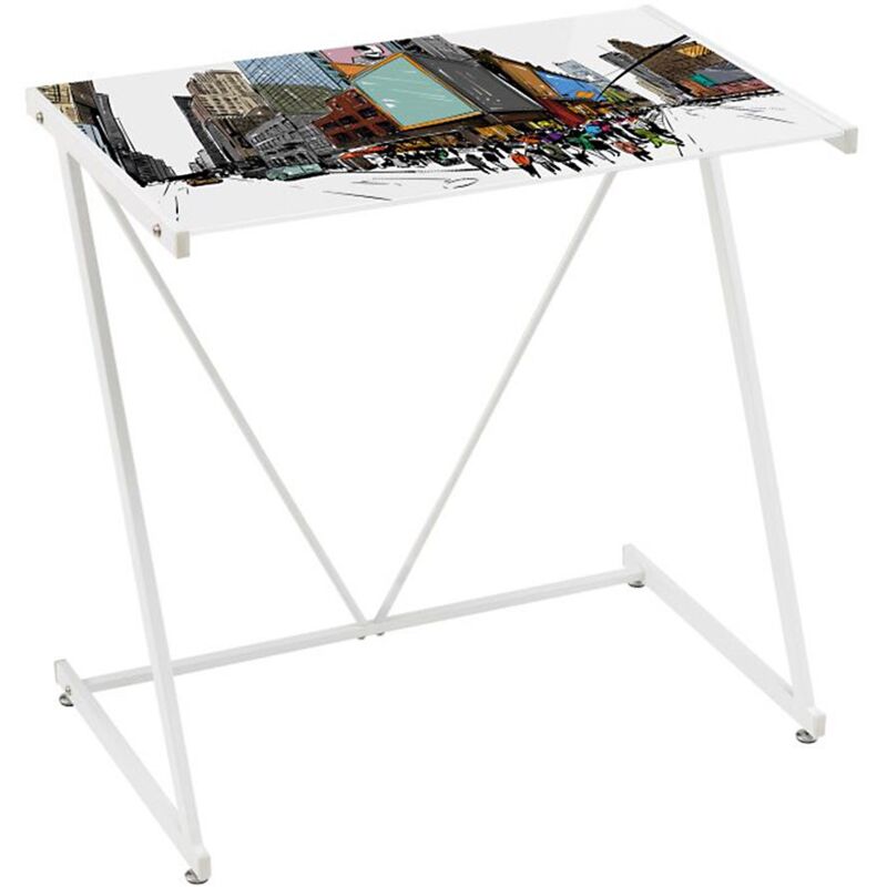 

Escritorio blanca de cristal moderno templado de 79x50x80 cm