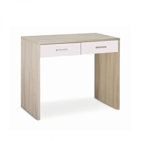 Escritorio con 2 cajones de 91L x 55P x h76 – Acabado en Olmo Claro y Blanco Brillante – Sarmog