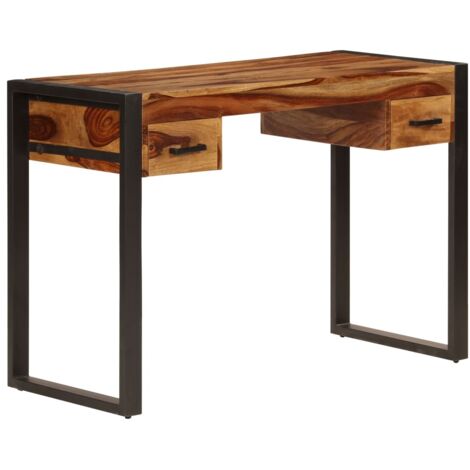 Escritorio con 2 cajones madera maciza de acacia 110x50x77 cm