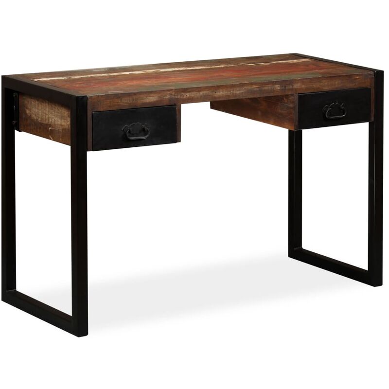 

Escritorio con 2 cajones madera maciza reciclada 120x50x76 cm - Multicolor