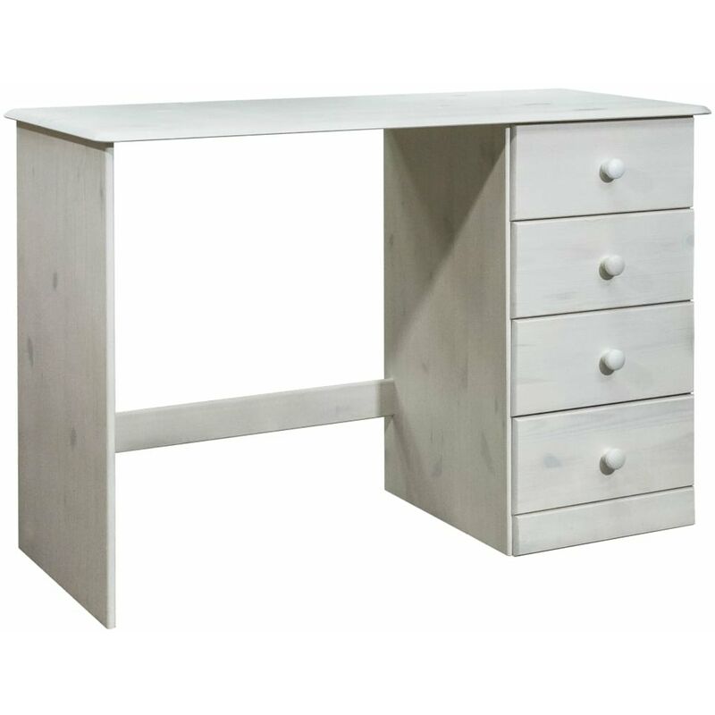 

Escritorio con 4 cajones de madera maciza de pino 110x50x74 cm