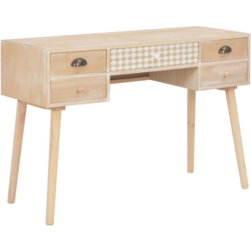 

Escritorio con 5 cajones de madera maciza mango 114x40x75,5 cm - Marrón