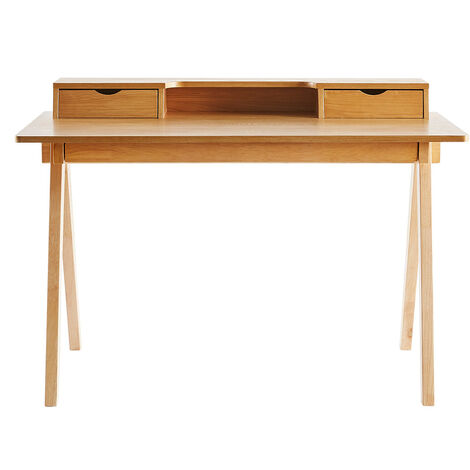 Escritorio con almacenaje de madera clara 120 cm PULITO