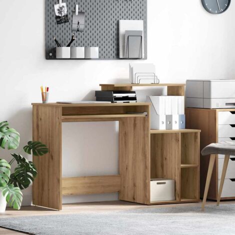 Escritorio con Almacenamiento con estante Roble artisan
