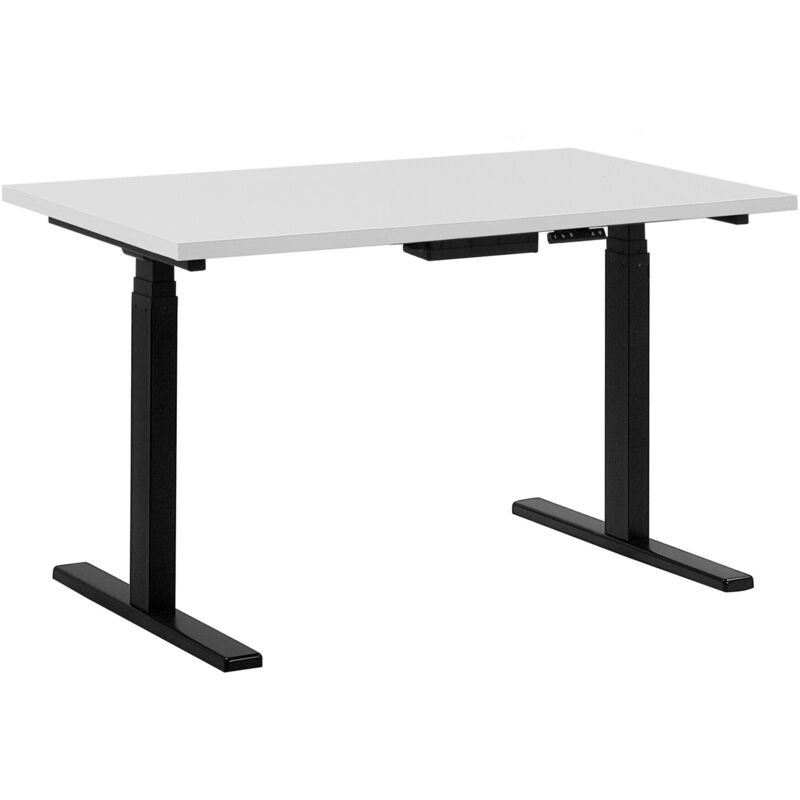 

Escritorio con altura ajustable electrónicamente blanco-negro 130x72 cm DESTIN II