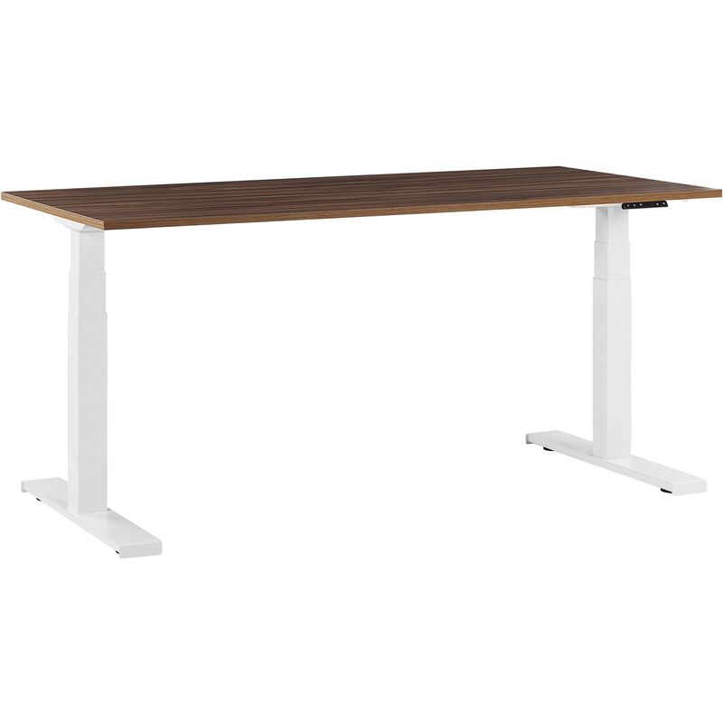 

Beliani - Escritorio con altura ajustable electrónicamente marrón-blanco 180x80 cm DESTIN II