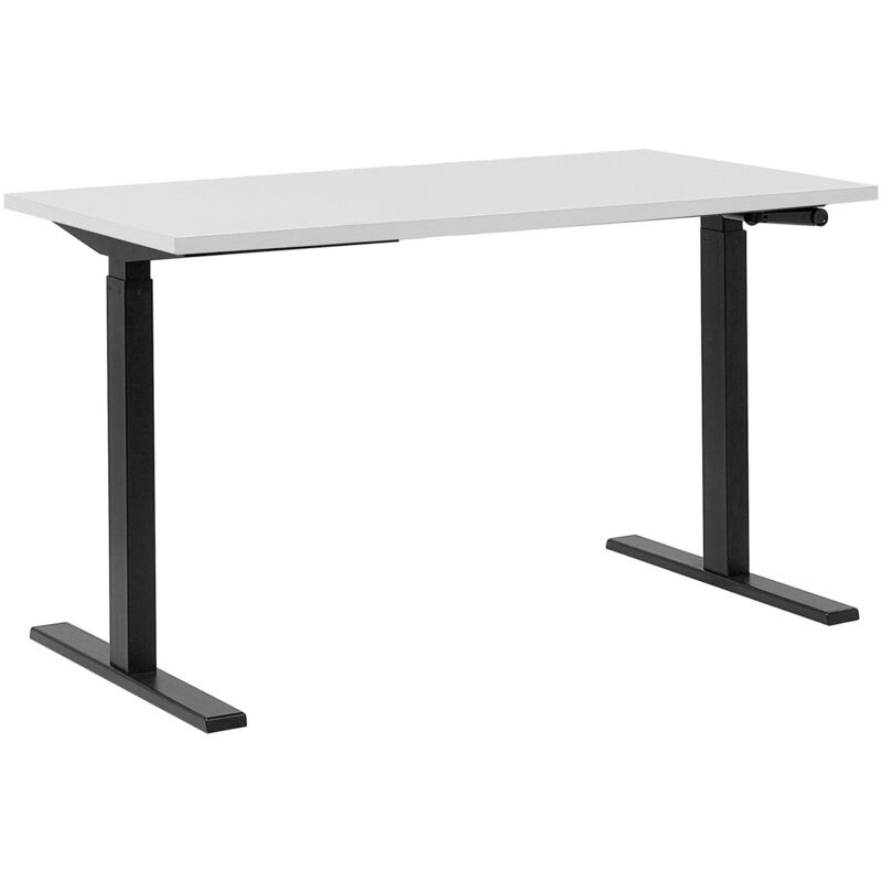 

Beliani - Escritorio con altura ajustable manualmente blanco-negro 130x72 cm DESTIN II