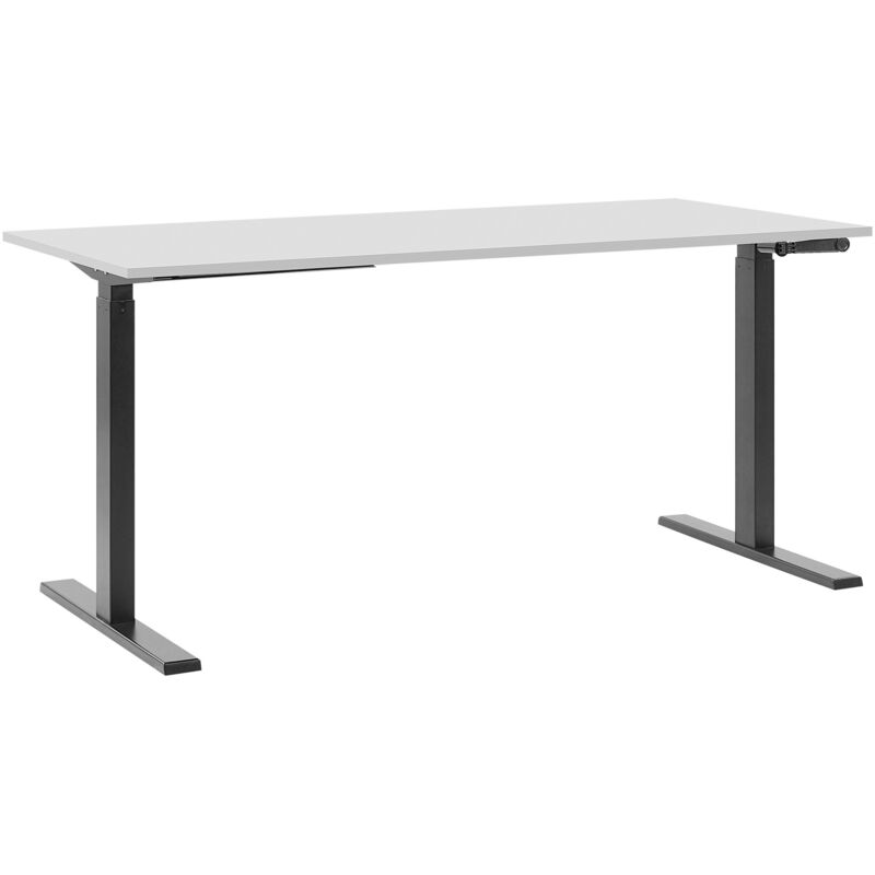 

Beliani - Escritorio con altura ajustable manualmente gris-negro 160x72 cm DESTIN II