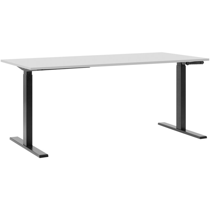 

Escritorio con altura ajustable manualmente gris-negro 180x80 cm DESTIN II