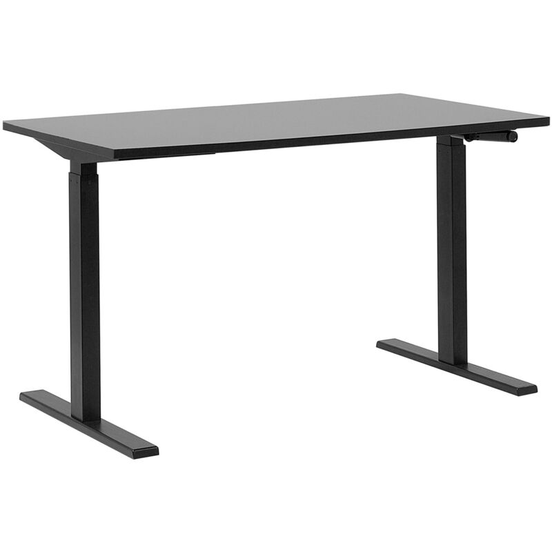 

Beliani - Escritorio con altura ajustable manualmente negro 130x72 cm DESTIN II