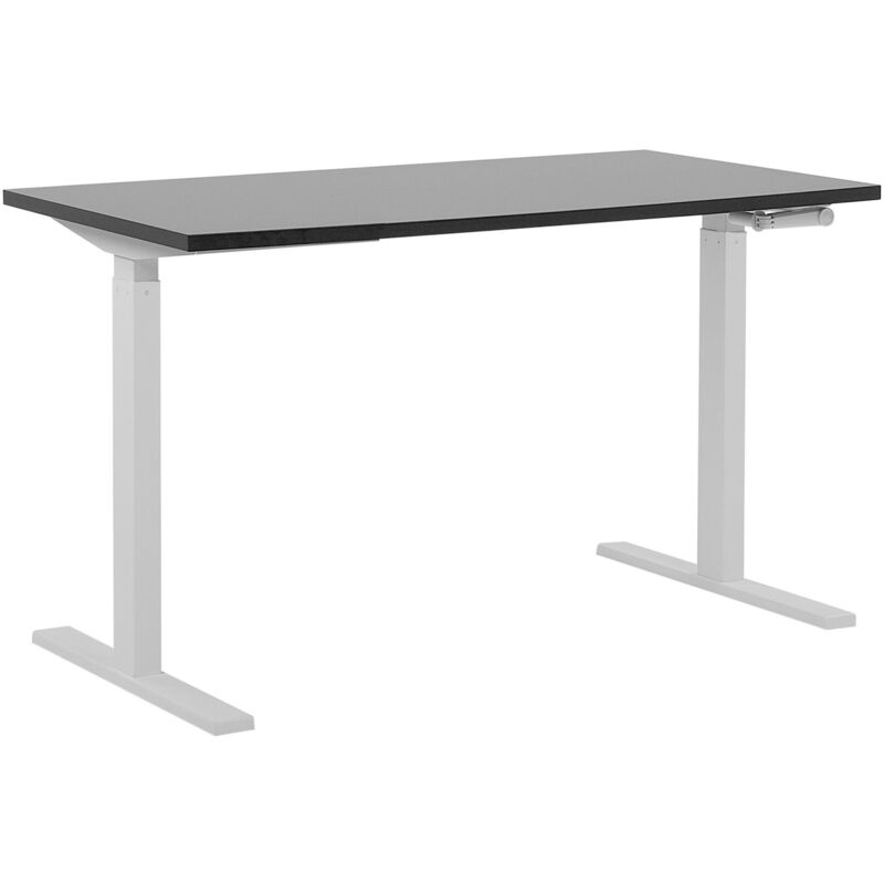 

Beliani - Escritorio con altura ajustable manualmente negro-blanco 130x72 cm DESTIN II
