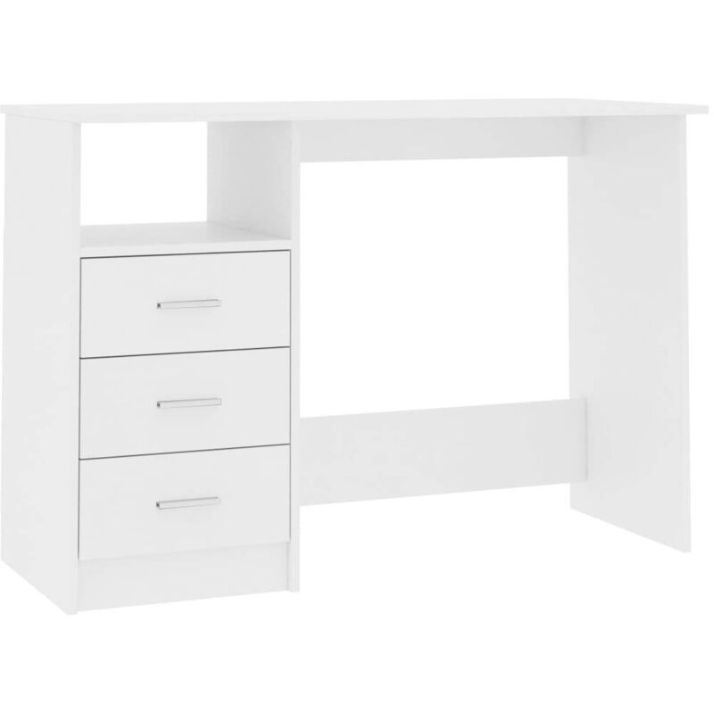 

vidaXL Escritorio con Cajones de Aglomerado 110x50x76 cm Blanco - Blanco