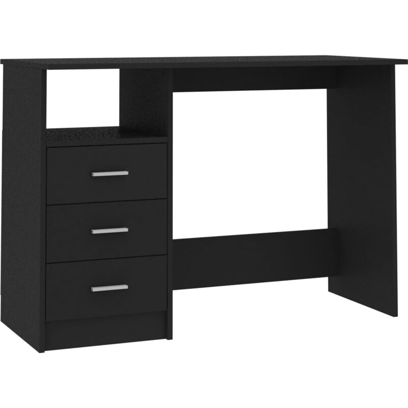 

Escritorio con Cajones de Aglomerado 110x50x76 cm Negro - Negro - Vidaxl