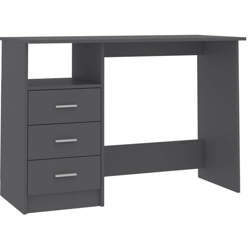 

vidaXL Escritorio con Cajones de Aglomerado 110x50x76 cm Gris - Gris