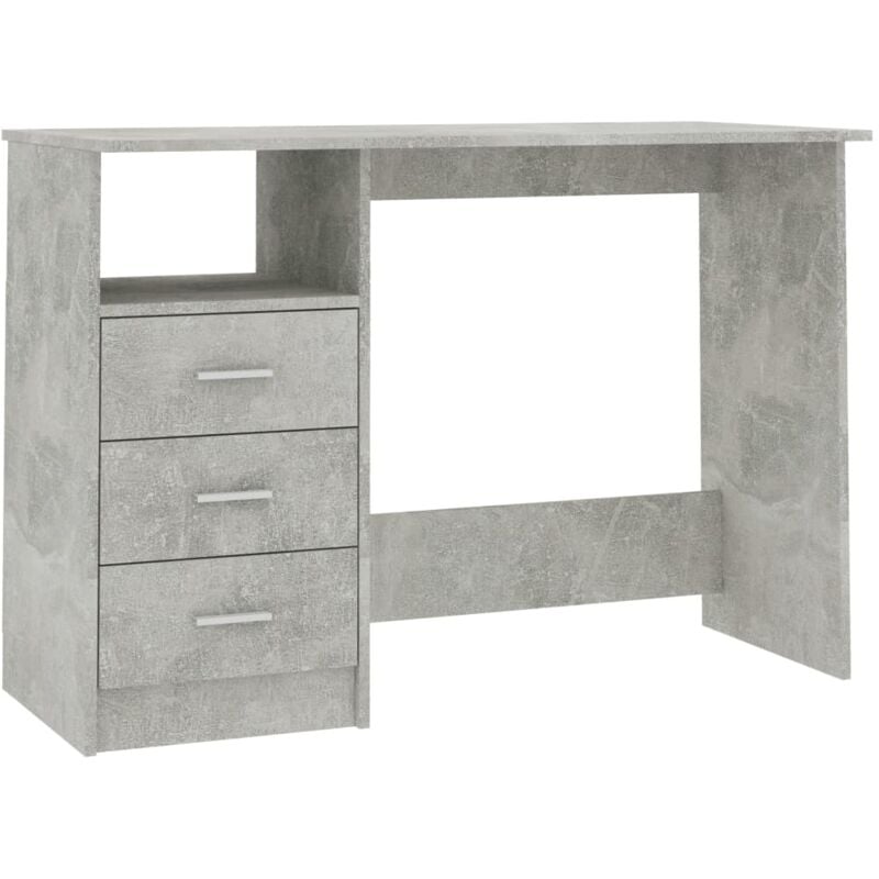 

vidaXL Escritorio con Cajones de Aglomerado 110x50x76 cm Gris Hormigón - Gris