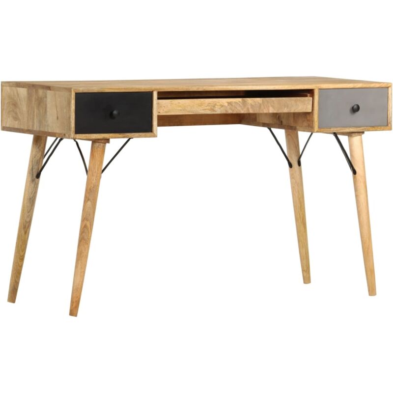 

Escritorio con cajones de madera maciza de mango 130x50x80 cm - Marrón - Vidaxl