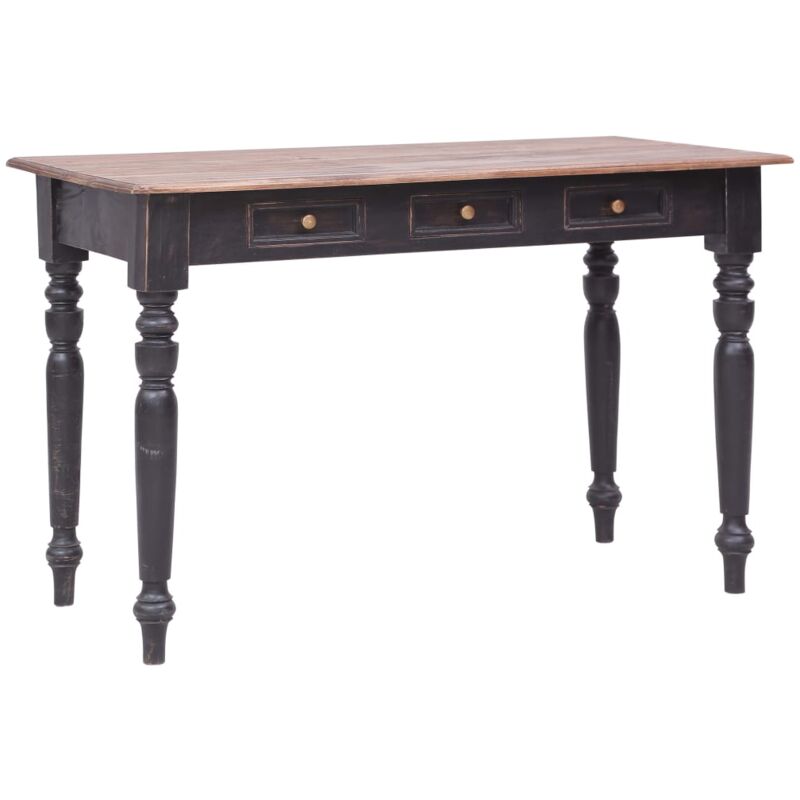 

Escritorio con 3 Cajones 117x57x75 cm Madera Maciza de Caoba - Marrón - Vidaxl