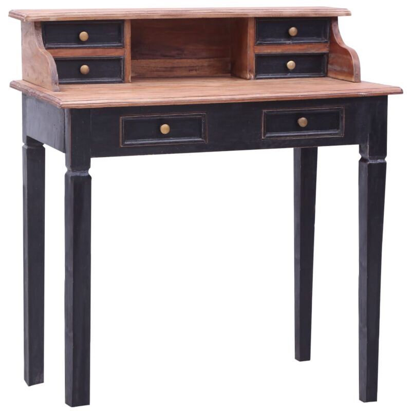 

Escritorio con Cajones de Madera Maciza Reciclada 90x50x101 cm Madera Clara y Negro - Marrón - Vidaxl