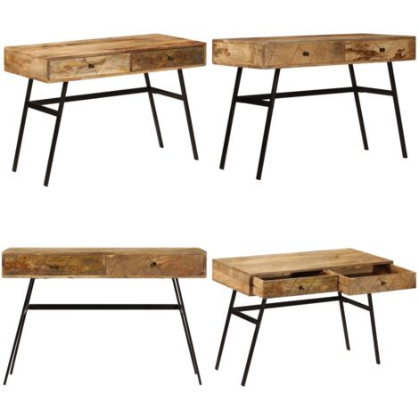Escritorio con cajones madera maciza de mango 110x50x76 cm - Cajones - Madera maciza