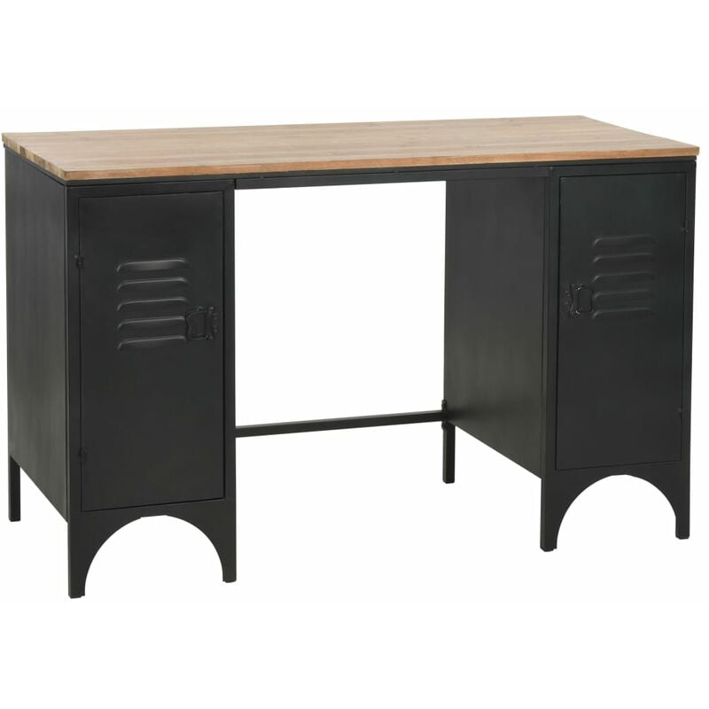 

Escritorio con doble pedestal madera abeto y acero 120x50x76 cm