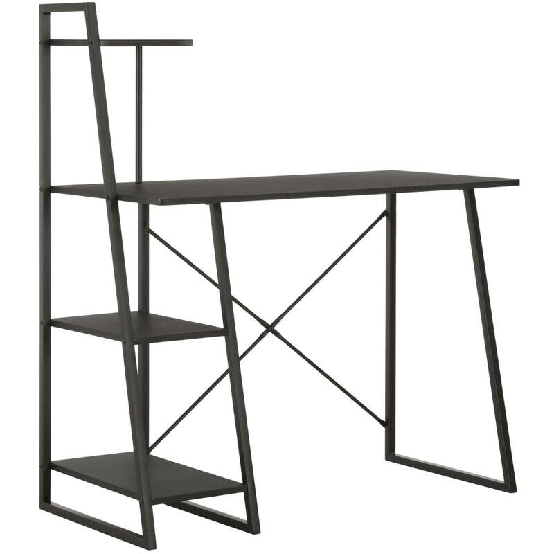 

Escritorio con estantería negro 102x50x117 cm - Negro
