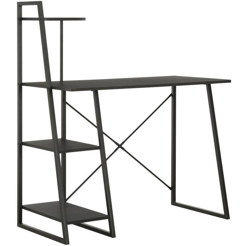 

Escritorio con estantería negro 102x50x117 cm