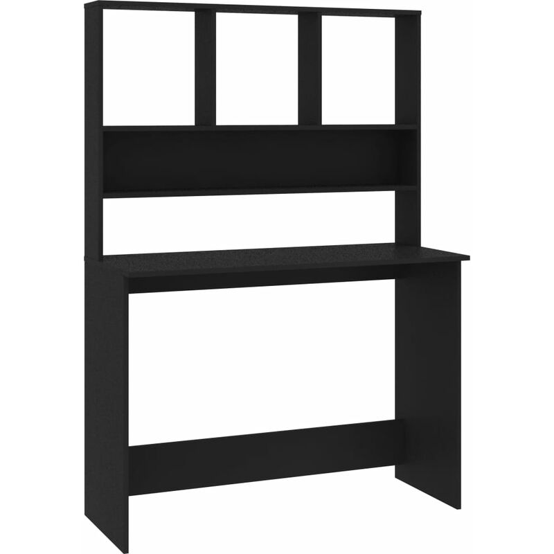 

vidaXL Escritorio con Estantes Aglomerado 110x45x157 cm Negro - Negro